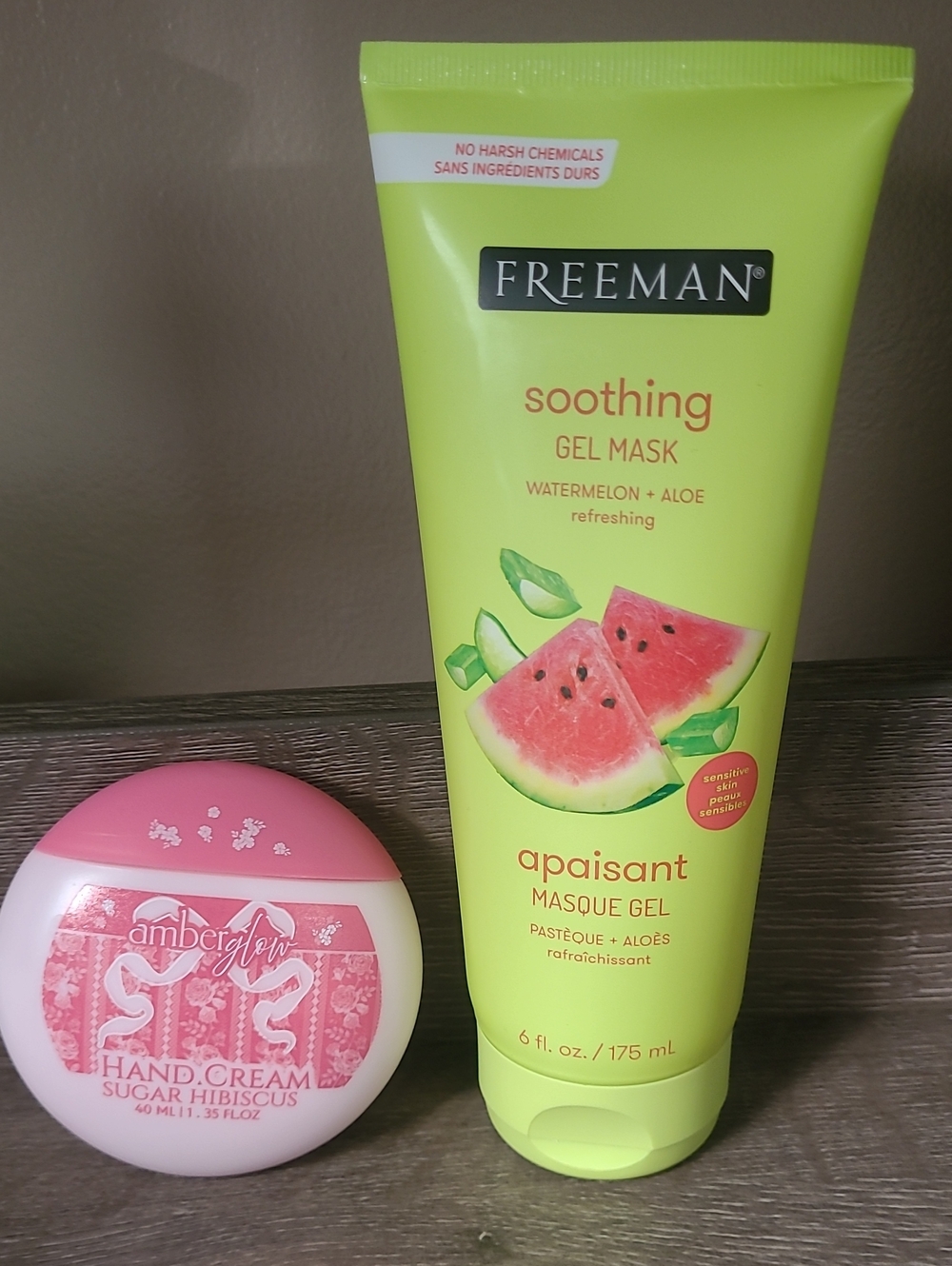 Freeman Soothing Watermelon + Aloe Gel Mask And Amber Glow Sugar Hibiscus Hand